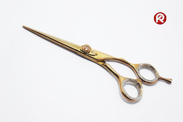 New KR Professional Japanese 5.5" Golden hair cutting scissor KR-0003 - ShearStore